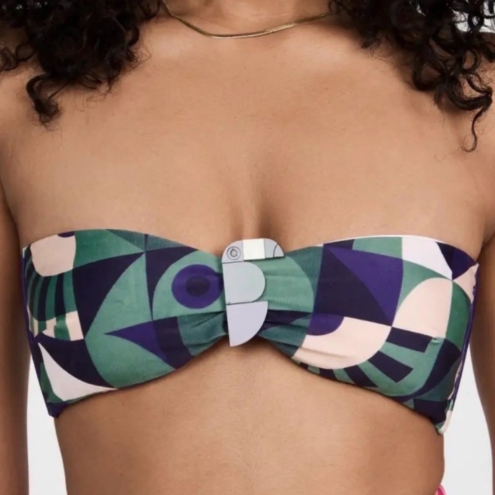 NWT Farm Rio Geometric Swim Bandeau Top - Picture 4 of 8